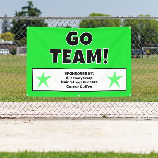 カスタム緑のチームバナー 横断幕 (インサイチュ)