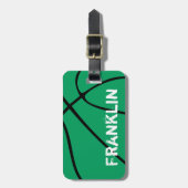 カスタム緑のバスケットボールラゲッジタグ ラゲッジタグ (正面縦)