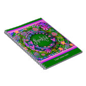 カスタム緑のフローラハート感謝おもしろいカラフル ノートブック (右側)
