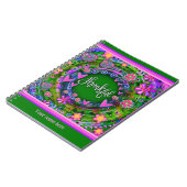 カスタム緑のフローラハート感謝おもしろいカラフル ノートブック (左側)