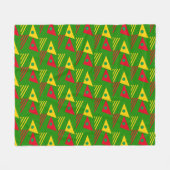 カスタム緑の民族幾何三角形 フリースブランケット (正面(横))