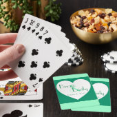 カスタム緑の白ハート結婚のカー遊ド トランプ (インサイチュ)