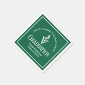 カスタム緑獣医学校卒業パーティー スタンダードカクテルナプキン (角)