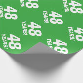 カスタム緑色48番目の誕生日包装紙 ラッピングペーパー (角)