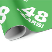 カスタム緑色48番目の誕生日包装紙 ラッピングペーパー (ロールコーナー)