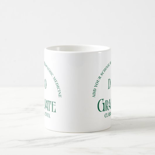 カスタム緑骨障害医学校卒業 コーヒーマグカップ (中央)