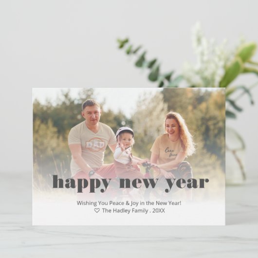 カスタム編集可能な写真の年賀状 カード (スタンド正面)