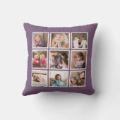 カスタム編集可能な背景色フォトコラージュ クッション (裏面)