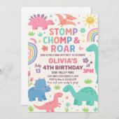 カスタム編集可能ディノパーティー招待状 シーズンカード (正面/裏面)