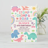 カスタム編集可能ディノパーティー招待状 シーズンカード (スタンド正面)