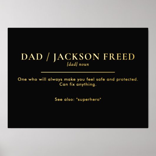 カスタム編集可能ファーザーズ日パパ金ゴールド 箔ポスター (正面)