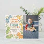 カスタム編集可能Dinoパーティー招待状（写真あり） シーズンカード (スタンド正面)