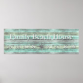 カスタム緯度と経度の海岸沿いの装飾 ポスター (正面)