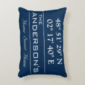 カスタム緯度経度ファミリ名自宅住所 アクセントクッション (正面(垂直))
