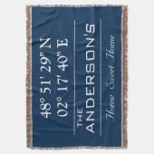 カスタム緯度経度ファミリ名自宅住所 スローブランケット (正面縦)