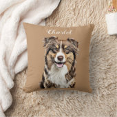 カスタム縁どコリードッグパーソナライズされたスケッチ クッション (ブランケット)