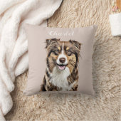カスタム縁どコリードッグパーソナライズされたスケッチ クッション (ブランケット)