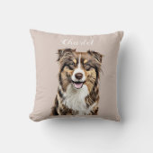 カスタム縁どコリードッグパーソナライズされたスケッチ クッション (正面)