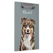 カスタム縁どコリードッグパーソナライズされたスケッチ クリップボード (右)