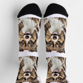 カスタム縁どコリードッグパーソナライズされたスケッチ ソックス (上部)