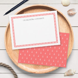 カスタム縁ど色モダンクラシックいかり ノートカード