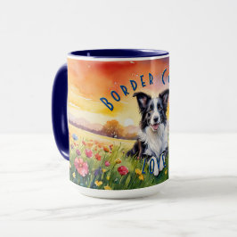 カスタム縁どCollie Mug、Sipsのカスタマイズ マグカップ