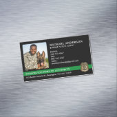 カスタム縁どPatrol Agent軍隊写真ロゴ マグネット名刺 (インサイチュ)