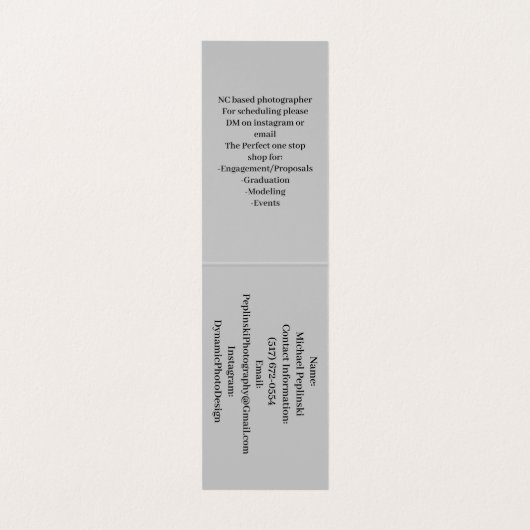 カスタム縦テント折り畳み名刺 名刺 (内部フラット)