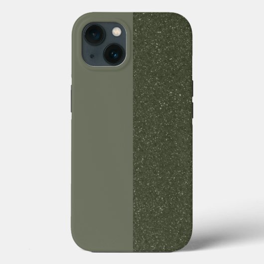 カスタム縦型モスグリーンiPhone 13ケース Case-Mate iPhoneケース (裏面)