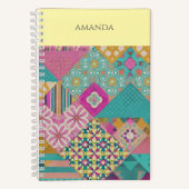 カスタム織パタカラフルーン裁縫 ノートブック (正面)