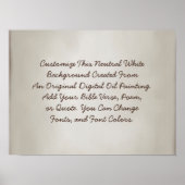 カスタム署名アップロード自分の単語ニュートラルホワイト ポスター (正面)