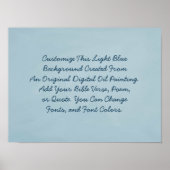 カスタム署名アップロード自分の単語ライトブルー ポスター (正面)