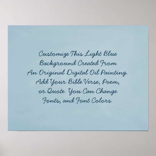 カスタム署名アップロード自分の単語ライトブルー ポスター (正面)