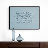 カスタム署名アップロード自分の単語ライトブルー ポスター