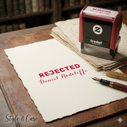 カスタム署名入りシンプルな 'REJECTED' セルフインキングスタンプ