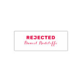 カスタム署名入りシンプルな 'REJECTED' セルフインキングスタンプ (デザイン)