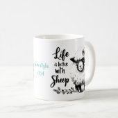 カスタム羊の恋人マグカップ：農場で生活がより良い コーヒーマグカップ (正面右)