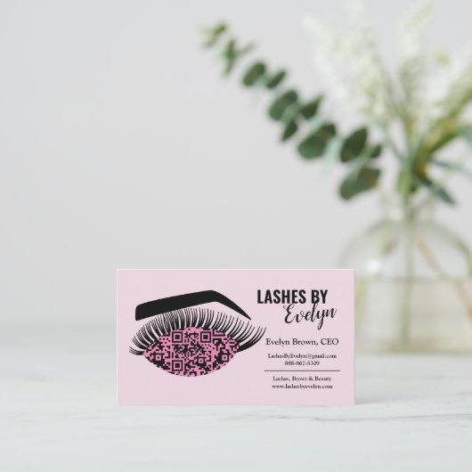 カスタム美しいが名刺を点滅 | QRコード 名刺 (スタンド正面)