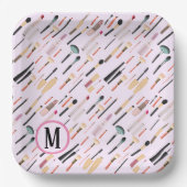 カスタム美しいのエレガントキラキラのメイクアップツール ペーパープレート (正面)