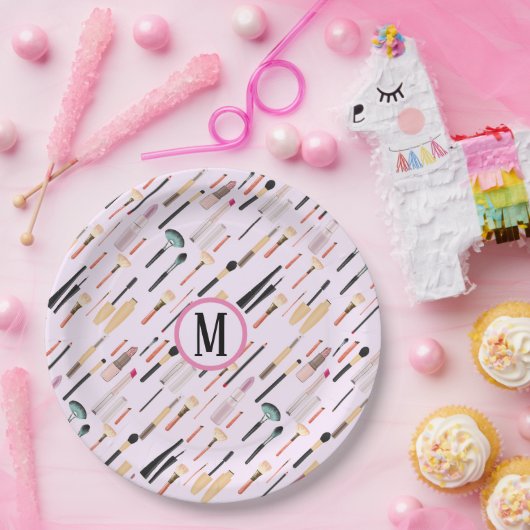 カスタム美しいのエレガントキラキラのメイクアップツール ペーパープレート (パーティー)