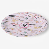 カスタム美しいのエレガントキラキラのメイクアップツール ペーパープレート (アングル)