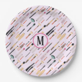 カスタム美しいのエレガントキラキラのメイクアップツール ペーパープレート (正面)