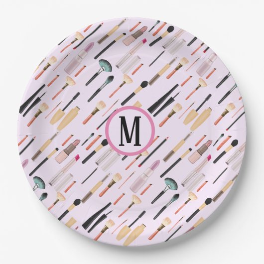 カスタム美しいのエレガントキラキラのメイクアップツール ペーパープレート (正面)