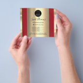 カスタム美しいサロンメイクアップ価格表赤 チラシ (手)