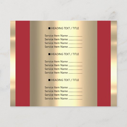 カスタム美しいサロンメイクアップ価格表赤 チラシ (裏面)