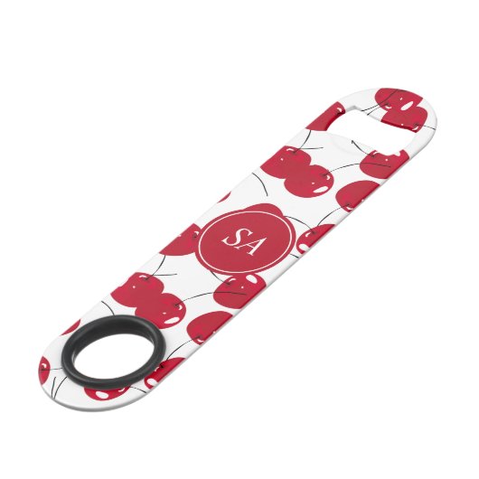 カスタム美しいフレッシュレッドさくらんぼボトルオープナー スピード栓抜き (正面アングル)