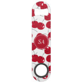 カスタム美しいフレッシュレッドさくらんぼボトルオープナー スピード栓抜き (正面)