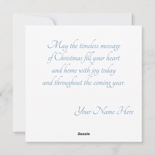 カスタム美しい青いクリスマスの飾り シーズンカード (裏面)