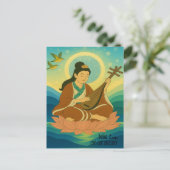 カスタム美学モダン日本ラッキー女神 ポストカード (スタンド正面)