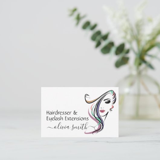 カスタム美容院&まつげエクステンション 名刺 (スタンド正面)